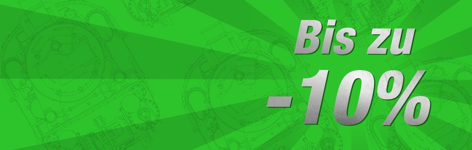 Banner sconto Bis zu verde  10 Prozent  1600x511px at 2x