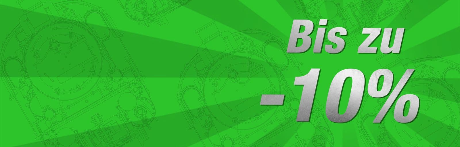 Banner sconto Bis zu verde  10 Prozent  1600x511px at 2x