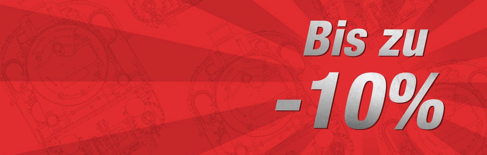 Banner sconto Bis zu rosso  10 Prozent  1600x511px at 2x