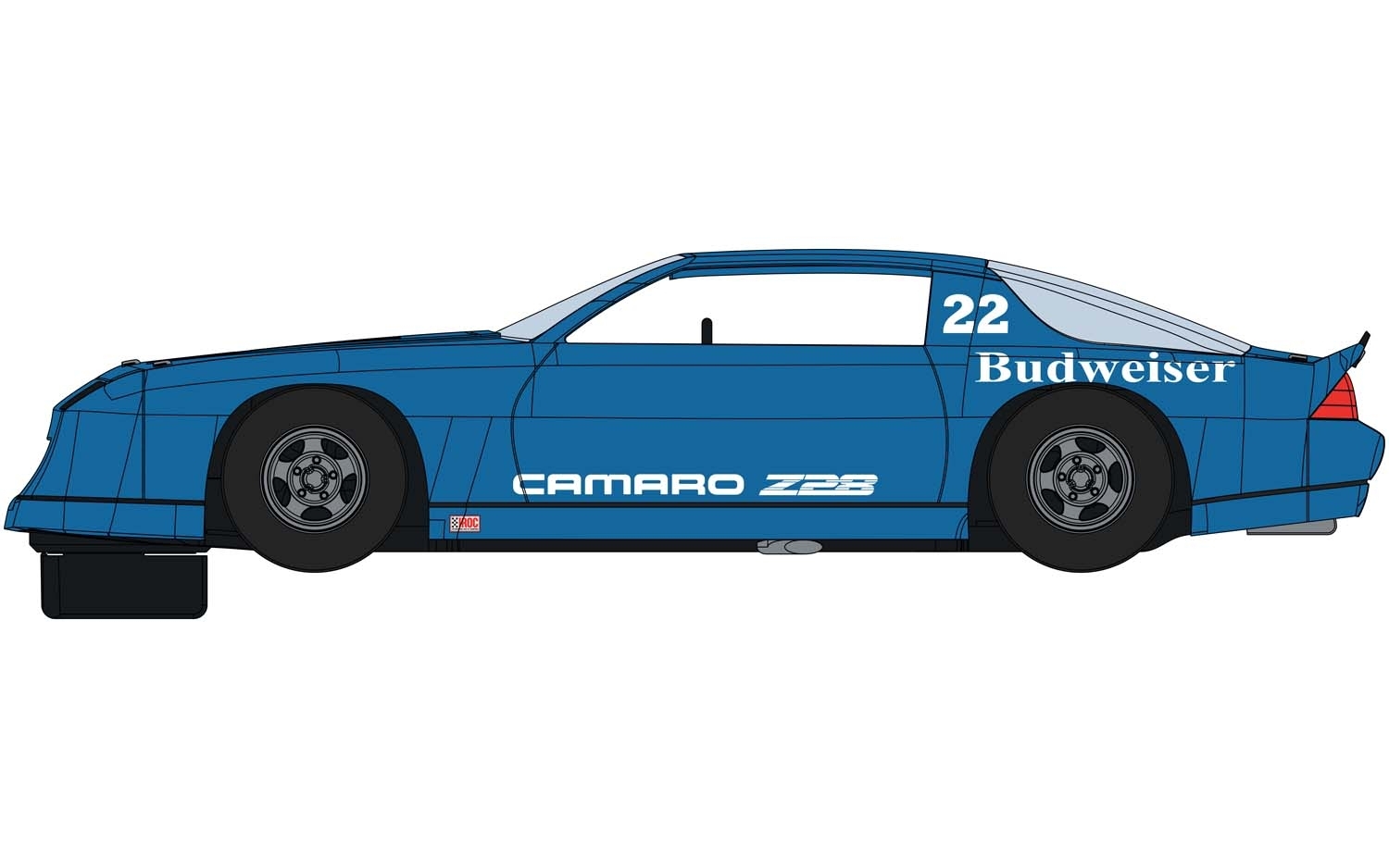 1/32 scale slot car decals for the Scalextric IROC Camaro 