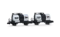 FS, 2-unit set of 2-axle tank wagons "Agip", silver livery, ep. III-IV