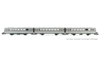 RENFE, 3-unit diesel railcar 591.300, silver livery without UIC markings, ep. III
