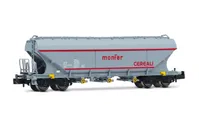 FS, hopper wagon "Monfer", type Uagpps, with new inscriptions, grey livery with red stripes, ep. VI