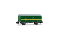 RENFE, 2-unit set of 2-axle closed wagons, green/yellow livery, "Tren Taller Oviedo", including 1 wagon J2 and 1 wagon J1, ep. IV-V