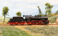 DR, Dampflokomotive mit Schlepptender 55 7254, in schwarz-roter Farbgebung, Ep. III, mit Sounddecoder