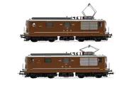 BLS/SEZ, 2-unit set of electric locomotives class Re 4/4, brown livery, including 1 x BLS 173 "Lötschental" and 1 x SEZ 177 "Zweisimmen", period IV, with DCC-Sounddecoder
