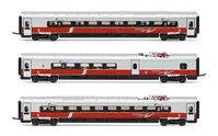 FS, set de 3 coches intermedios para HN2473, decoración "AV Frecciargento", ép. VI