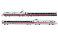 DB AG, 4-tlg. Set elektrischer Triebzug Baureihe 401 (ICE 1), in weiß/roter Lackierung, bestehend aus 2 Triebköpfen (einer davon angetrieben) sowie 2 Zwischenwagen, Tz 157 ”Landshut”, Ep. VI