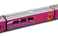 RENFE, set principal de 5 unidades del tren de alta velocidad "AVLO", decoración violeta, ép. VI