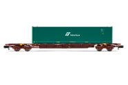 FS, 4-axle container wagon Sgnss, loaded with 45 container ”Trenitalia”, period V-VI