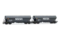 Ermewa, 2-unit pack 2-axle silo wagons "NESCAFE", black, ep. VI