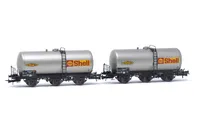 SNCF, 2-unit set of 3-axle tank wagons, "Shell", period IV