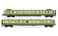 SNCF, autorail diesel RGP II, unité motrice + remorque en version modernisée, livrée vert/beige, ép. IV, avec décodeur sonore