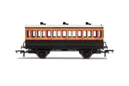 LSWR, 4 Wheel Coach, 3rd Class, Fitted Lights, 308 - Era 2