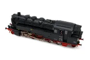 DR, locomotiva a vapore classe 95 036, combustione a carbone, livrea rossa/nera, ep. III