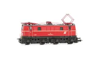 ÖBB, locomotiva elettrica 1040 003, livrea rosso vermiglio con una fascia decorativa, ventola di origine, tetto basso, predellini frontali, ep. V