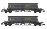 SNCF, set de 2 vagones tolva de 4 ejes Faoos para carbón, «Simotra», ép. IV