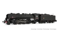 SNCF, Schlepptender-Dampflokomotive 141R 568 mit Speichen- und Boxpok-Rädern und genietetem Kohletender, schwarze Farbgebung mit roten Zierlinien, Ep. III, mit DCC-Sounddecoder