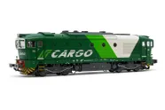 NordCargo, diesel locomotive DE 520 with UIC markings, green/white livery, period VI