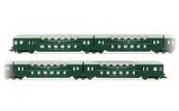 DR, 4-tlg. Doppelstockeinheit ohne Steuerabteil, in grüner Farbgebung mit grauem Dach, Ep. IV