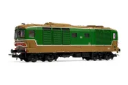 FS, locomotiva diesel D.445, 1a serie, livrea d'origine verde/isabella, ep. IV-V