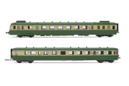 SNCF, diesel railcar RGP II X 2716 + trailer XR 7719, green/beige livery, with smoke shields, without logo, ep. III-IV