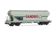 SNCF, 2-unit set of 4-axle flat-sided silo wagons "SANDERS", in grey livery, ep. V