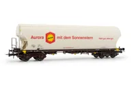 DB, 4-axle cereal hopper wagon with rounded lateral sides "Aurora", ep. V