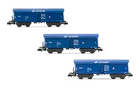 PKP Cargo, 3-unit pack self-discharging wagons Falls, blue livery, ep. VI