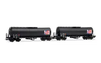 SNCF, 2-unit pack of 4-axle isolated tank wagon TOTAL France, black livery