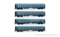 DR, 4-unit set of "Tourex", no. 2/2, consisting of 1 x WR + 1 x SD + 2 x WLAB, blue livery, ep. III