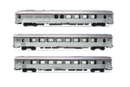 SNCF, 3-unit set of "TEE L'Arbalète" coaches, including 1 x coach A8tu, 1 x coach A8u and 1 x coach A4DTux, period IV. Suitable AC wheelsets for this item: ER352 (10.30 x 23,50 mm)
