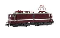 DR, locomotiva elettrica classe 211, livrea rossa con linea bianca di decorazione spessa, ep. IV