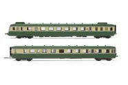 SNCF, diesel railcar RGP II X 2719 + trailer XRAB 7708, green-beige livery, with smoke shields, new logo, ep. IV