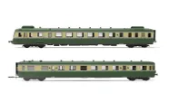 SNCF, diesel railcar RGP II X 2712 + trailer XR 7714, green/beige livery, with smoke shields, with logo, ep. III-IV, with DCC sound decoder
