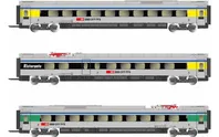SBB, 3-unit pack intermediate coaches for HN2470, "Cisalpino"-livery, period VI
