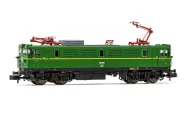 RENFE, locomotora eléctrica clase 279, decoración verde/amarillo, ép. IV