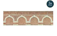 Low Level Arched Retaining Walls x2 (Red Brick)
