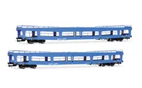 DR, 2-unit set of DDm916 car transporters, blue livery, ep. IV