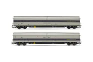 Railadventure, 2-unit set of 4-axle sliding walls wagons Habfis, grey livery, period VI