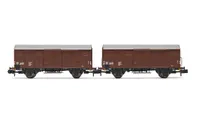 DR, 2-unit set of closed wooden wagons Gs, period IV