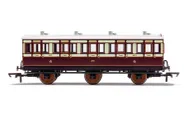 LNWR, 6 Wheel Coach, 3rd Class, Fitted Lights, 4671 - Era 2