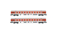 DB Nachtzug, 2-teiliges Set Reisezugwagen Bomz236 in weiß/roter Lackierung, Ep. VI