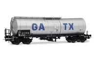GATX, 2-unit set of 4-axle tank wagons, light grey livery with big GATX logo, ep. VI