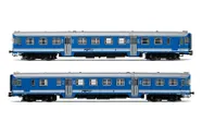 FSF, 2-unit pack of diesel railcars ALn 668 "Freccia Orobica" in light blue/grey livery, motorized unit + dummy, period IV