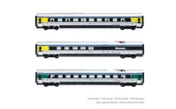 FS, 3-unit pack intermediate coaches for HN2471, "Cisalpino"-livery, period VI
