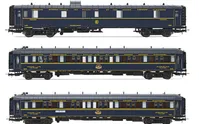 CIWL, coffret de 3 voitures «Train Bleu», composé de 1 fourgon et 2 voitures-lits Lx, ép. III