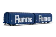 SNCF, 3-axle tarpaulin wagon Lails, blue livery, "Flumroc", period IV