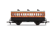 LSWR, 4 Wheel Coach, 3rd Class, Fitted Lights, 302 - Era 2
