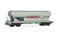 SNCF, 2-unit set of 4-axle flat-sided silo wagons "SANDERS", in grey livery, ep. V